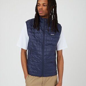 Men's Size XL Patagonia Nano Puff Vest Full Zip Insulated Navy Blue Jacket READ